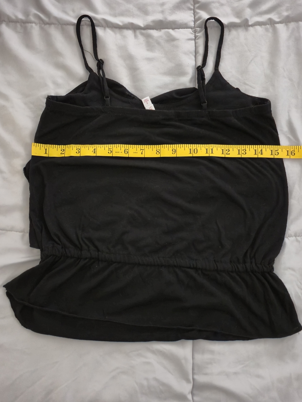 Xhilaration Y2K Black Tiered Ruffle Cami Top Smocked Waist Fairycore Coquette - Picture 7 of 7